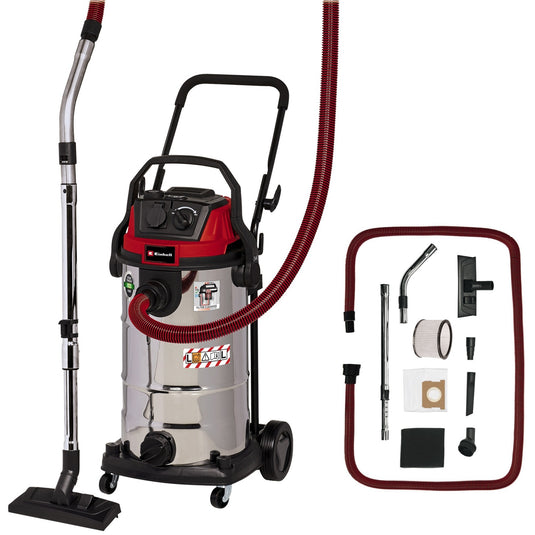 Einhell te-vc 2340 sacl nat- en droogzuiger (bourgondisch rood roestvrij staal)
