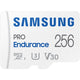 Samsung pro endurance 256 gb microsdxc (2022) geheugenkaart (wit, uhs-i u3, class 10, v30, incl. sd-adapter)