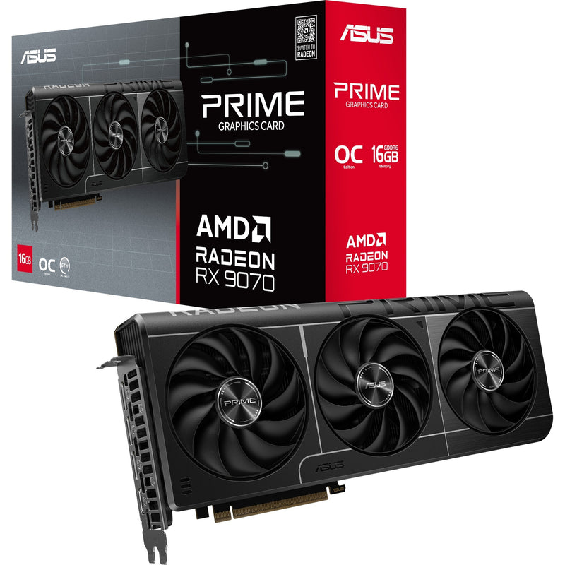 Chargez l'image dans la visionneuse de la galerie, Asus prime radeon rx 9070 oc grafische kaart (grijs, 3x displayport, 1x hdmi, rdna4)
