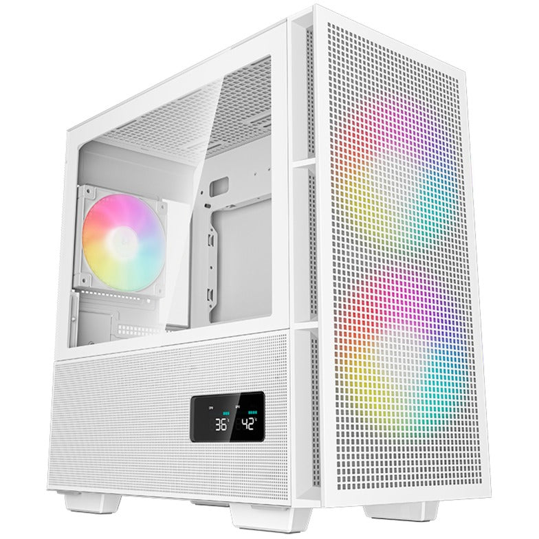 Load image into Gallery viewer, Deepcool ch360 digital mini tower behuizing (wit | 1x usb-a | 1x usb-c | rgb | tempered glass)
