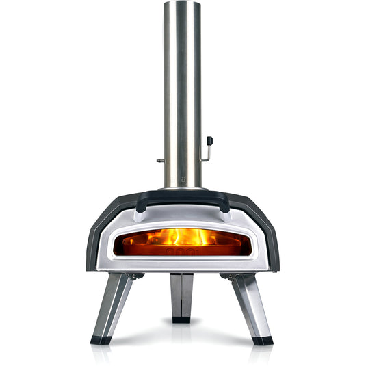 Ooni karu 2 multi-fuel pizza oven pizzaoven (zwart roestvrij staal, 12'' pizza, hout, houtskool en gas)