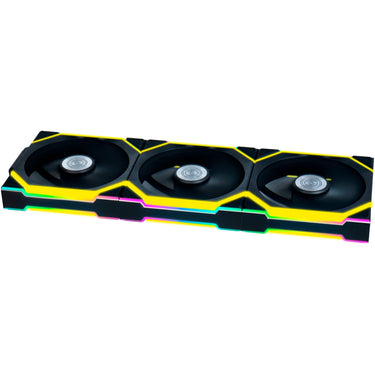 Lian li uni fan sl120 wireless rgb case fans (zwart, 3 stuks, 120 x 124.5 x 28 mm, pwm)