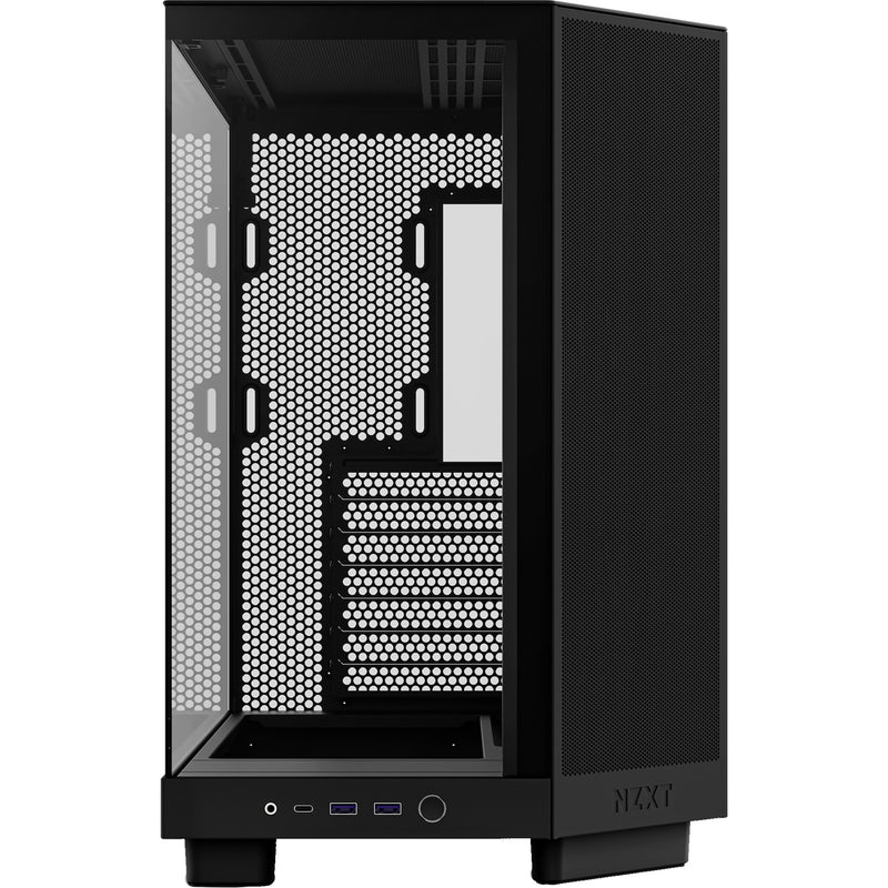 Load image into Gallery viewer, Nzxt h6 flow midi tower behuizing (zwart | 2x usb-a | 1x usb-c | tempered glass)

