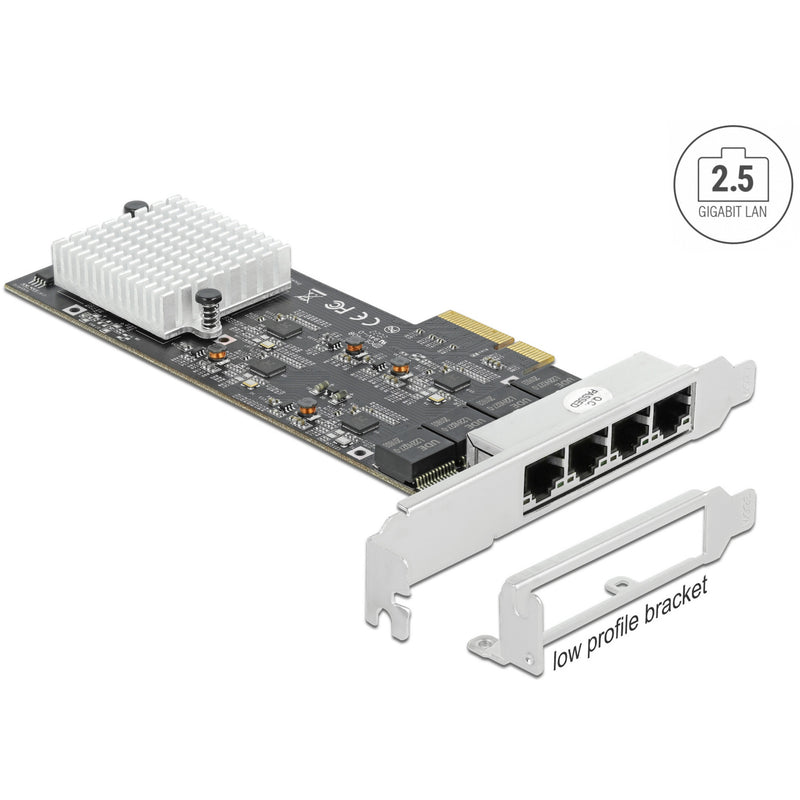 Chargez l'image dans la visionneuse de la galerie, Delock pci express x4 naar 4 x rj45 2,5 gbe netwerkadapter
