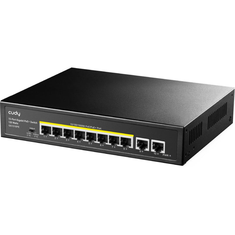 Load image into Gallery viewer, Cudy 8-gbe poe+ switch with 2 uplink gbe (zwart)
