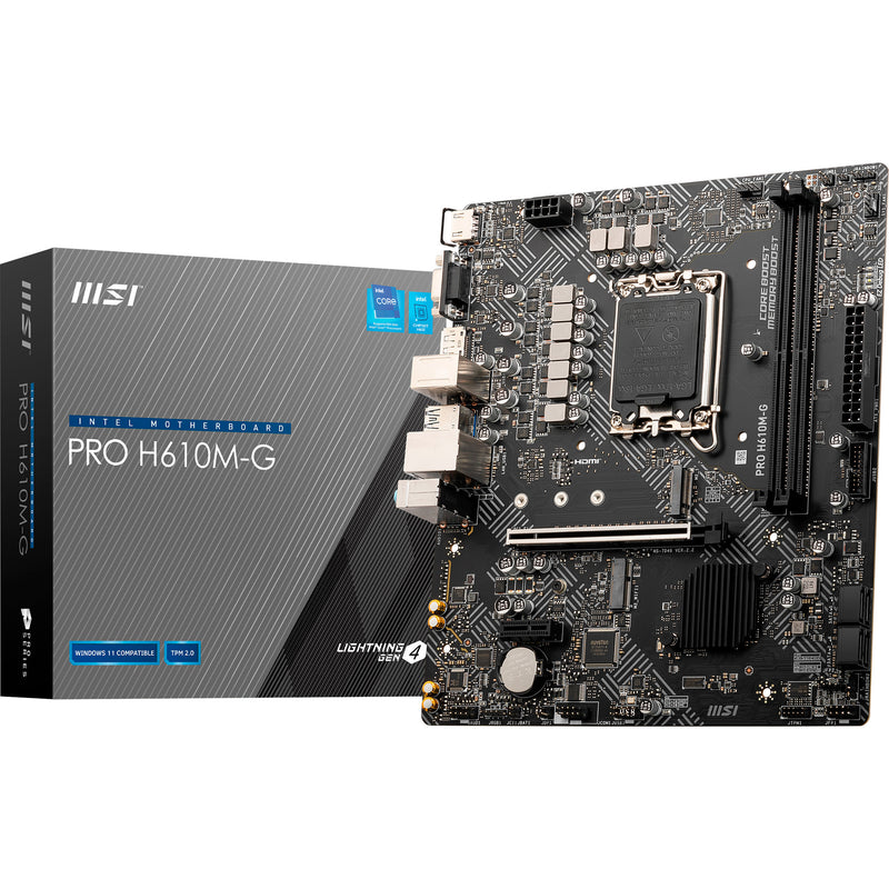 Load image into Gallery viewer, Msi pro h610m-g socket 1700 moederbord (gb-lan, sound, µatx)
