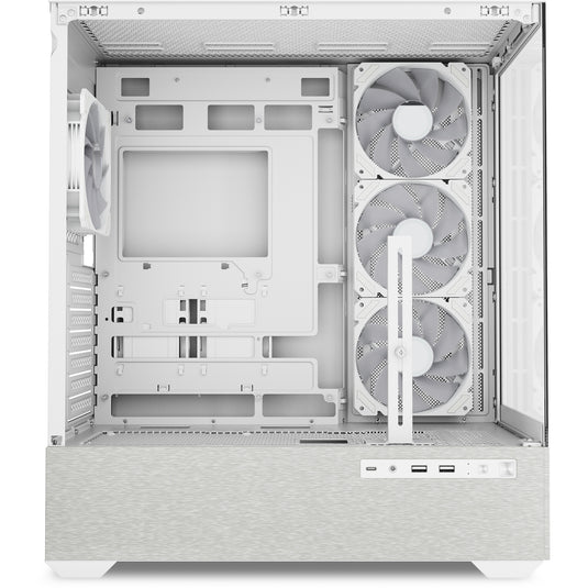 Sharkoon ak7 argb midi tower behuizing (wit | 2x usb-a | 1x usb-c | rgb | window)