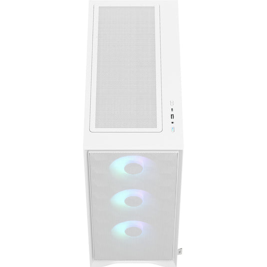 Fractal design pop 2 air rgb midi tower behuizing (wit | 1x usb-a | 1x usb-c | rgb | tempered glass)