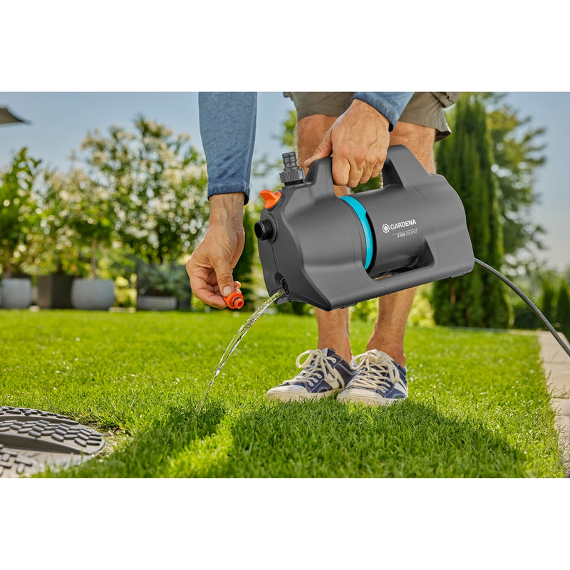 Load image into Gallery viewer, Gardena besproeiingspomp 4100 silent (donkergrijs turquoise, 550 watt)
