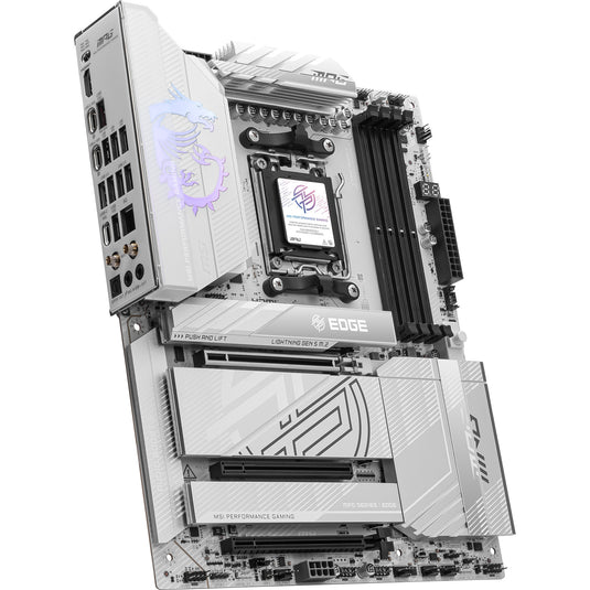 Msi mpg x870e edge ti wifi socket am5 moederbord (zilver, 5gb-lan, wi-fi 7, bt, sound, atx)