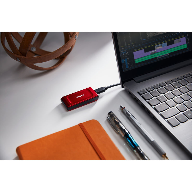 Load image into Gallery viewer, Kingston xs1000 portable 1 tb externe ssd (rood zwart, sxs1000r 1000g, usb-a 3.2 (10 gbit s))
