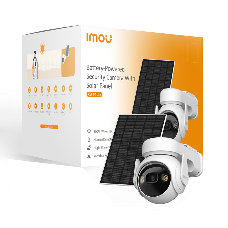 Cargue la imagen en el visor de la galería, Imou cell pt lite met solar panel beveiligingscamera (wit, 2k, 3mp, 5000 mah batterij)
