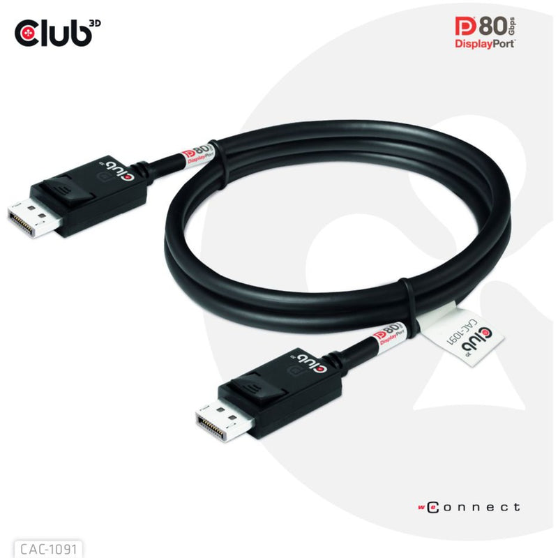 Chargez l'image dans la visionneuse de la galerie, Club 3d gecertificeerde displayport 2.1 kabel (zwart, 1,2 meter, 8k)
