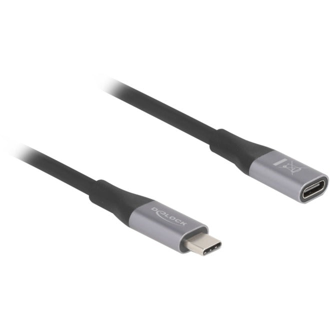 Afbeelding laden in galerijviewer, Delock usb-c verlengkabel 40 gbps, pd 3.1, 240 w, 2 meter (zwart grijs)
