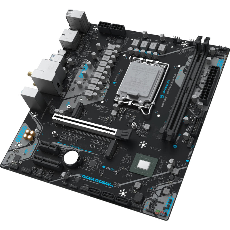 Laden Sie das Bild in Galerie -Viewer, Maxsun ms-esport b860m sniper wifi socket 1851 moederbord (zwart, raid, 2.5 gb-lan, wlan, bt, sound, µatx)
