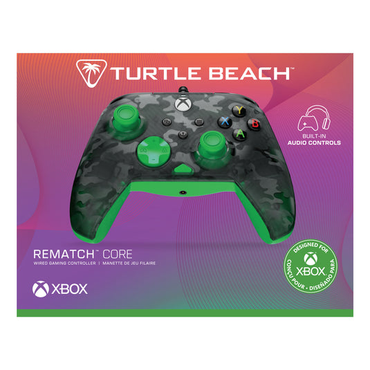 Turtle beach rematch core bedrade controller (zwart groen, xbox serie x|s, xbox one, pc)