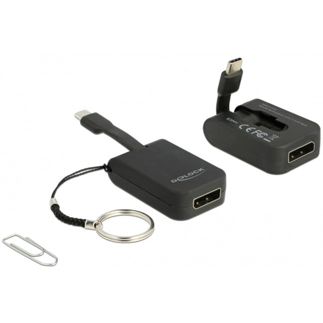 Load image into Gallery viewer, Delock usb-c > displayport adapter sleutelhanger (zwart, 4k 60hz)
