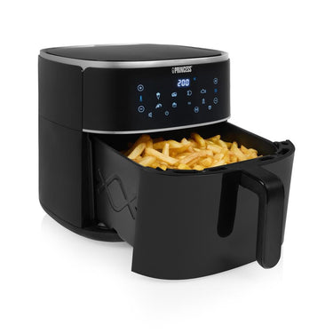 Princess 182254 digitale airfryer 8l heteluchtfriteuse (zwart, 8 liter | hetelucht | verstelbaar airfryerrek | bpa-vrij)