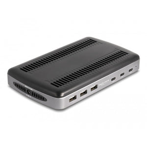 Delock 112w usb oplaadstation met 3x usb-c pd + 3x usb-a (grijs, 3x usb-c, 3x usb-a)