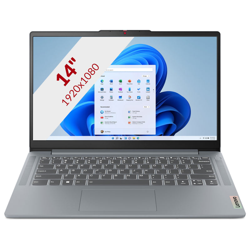 Load image into Gallery viewer, Lenovo ideapad slim 3 14amn8 (82xn00b8mh) 14 laptop (grijs | ryzen 3 7320u | radeon 610m | 8 gb | 512 gb ssd)
