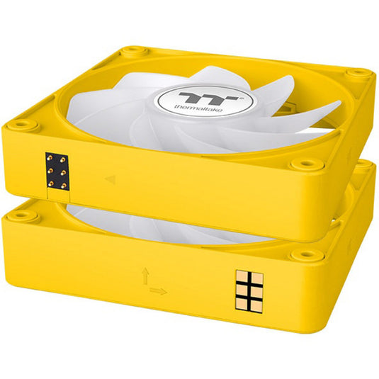 Thermaltake ct120 ex reverse argb sync pc cooling fan bumblebee (3-fan pack) case fans (geel, 3 stuks, 120 x 120 x 25 mm, pwm)
