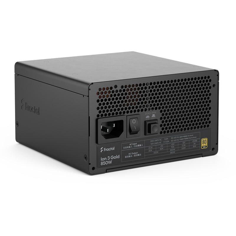 Cargue la imagen en el visor de la galería, Fractal design ion gold 3 modulaire 850 watt voeding (zwart, 1x 12v-2x6, 3x pcie)
