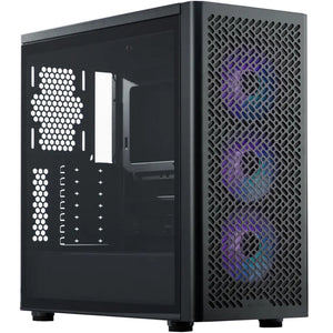 Cooler master elite 502 midi tower behuizing (zwart | 1x usb-a | 1x usb-c | rgb | tempered glass)