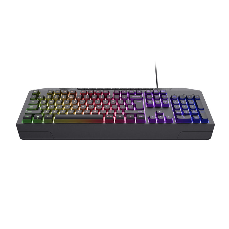 Load image into Gallery viewer, Trust gxt 836 evocx rgb gaming toetsenbord (zwart, us lay-out (qwerty), membraan, 100%, rgb)
