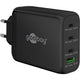Goobay 100w gan usb-c pd multiport snellader (zwart, 3x usb-c, 1x usb-a)
