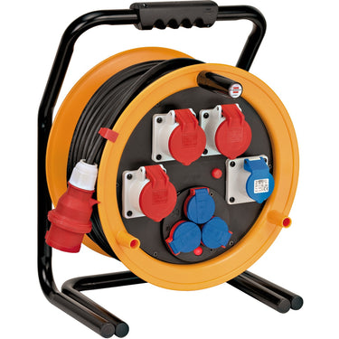 Brennenstuhl brobusta cee 4 ip44 kabelhaspel, 40m rn-kabel (geel zwart, 40m rn-kabel)
