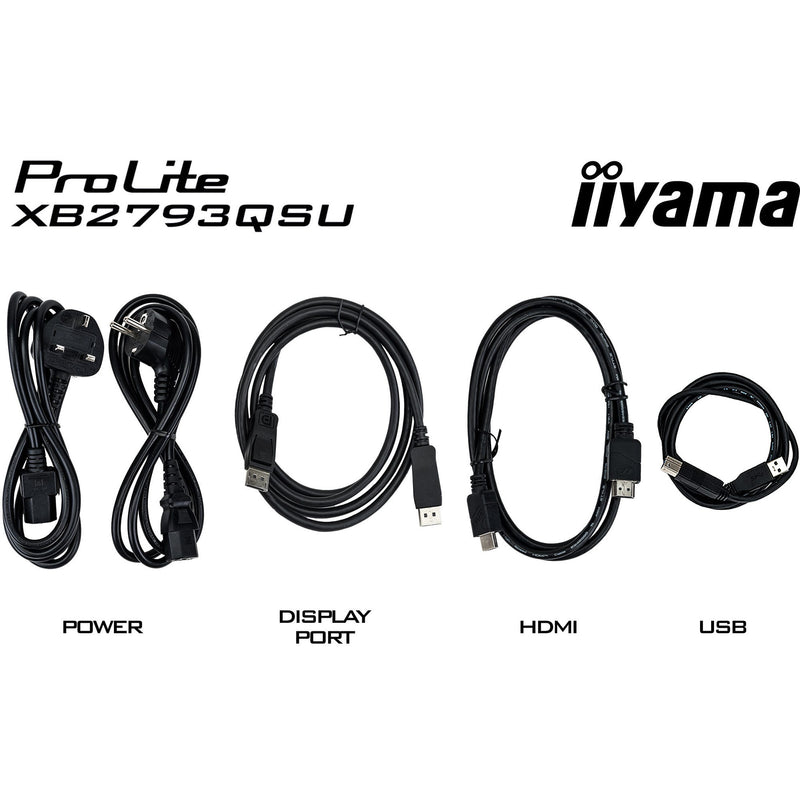 Load image into Gallery viewer, Iiyama prolite xb2793qsu-b1 27 monitor (zwart (mat), hdmi, displayport, usb, audio)
