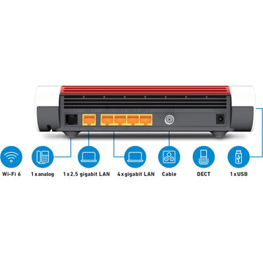 Fritz! box 6660 cable international router (wit rood, mesh wi-fi)