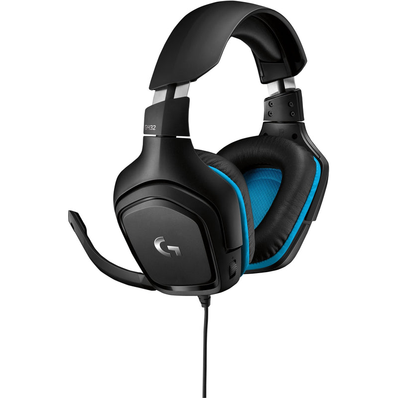 Load image into Gallery viewer, Logitech g432 7.1 surround sound wired over-ear gaming headset (zwart blauw, pc, playstation 4, playstation 5, xbox one, xbox series x|s, nintendo switch)
