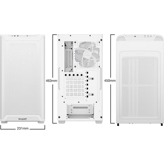 Be quiet! pure base 501 lx midi tower behuizing (wit | 2x usb-a | 1x usb-c | rgb | tempered glass)