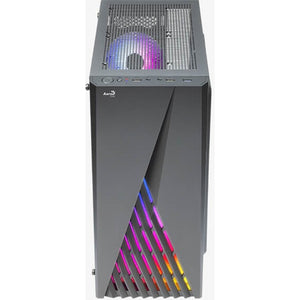 Aerocool delta g-bk-v1 midi tower behuizing (zwart | 3x usb-a | rgb | tempered glass)
