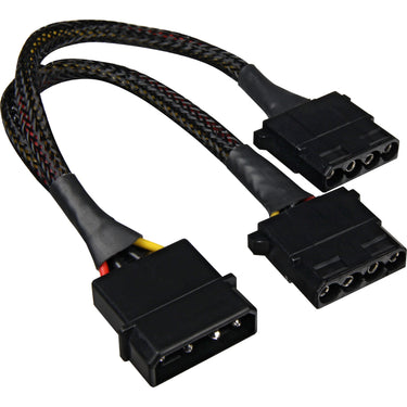 Sharkoon y- stroomadapter 4p molex, 0,15m splitterkabel (zwart)