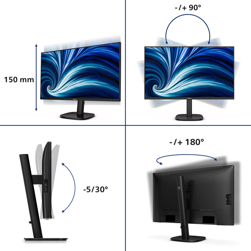 Afbeelding laden in galerijviewer, Philips 27b2n3500j 27 monitor (zwart, 120 hz, hdmi, displayport, audio, usb-hub)
