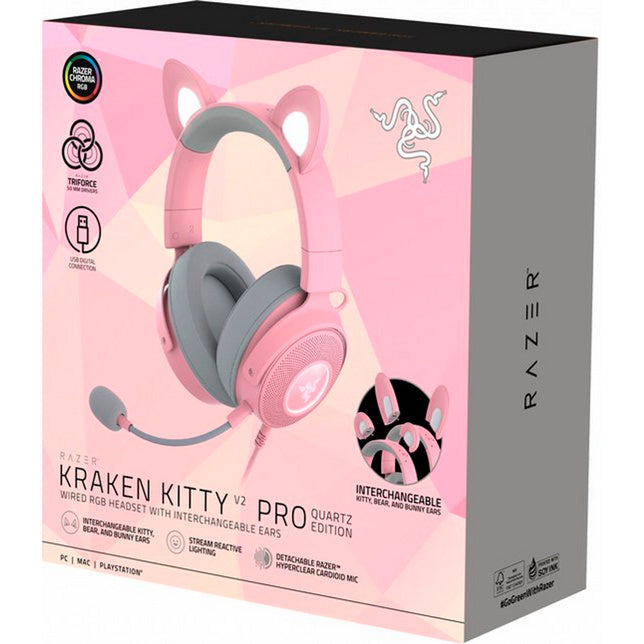 Afbeelding laden in galerijviewer, Razer kraken kitty v2 pro rgb over-ear gaming headset (roze)
