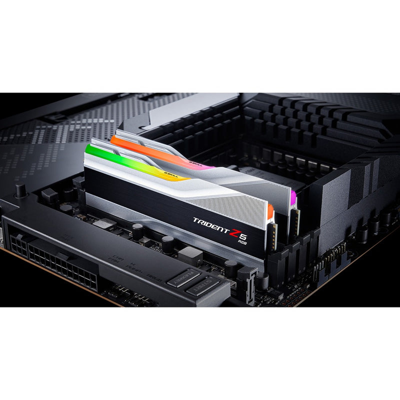 Afbeelding laden in galerijviewer, G.skill trident z5 rgb 32 gb ddr5-6400 (2x 16 gb) werkgeheugen (zilver, f5-6400j3239g16gx2-tz5rs, xmp 3.0)
