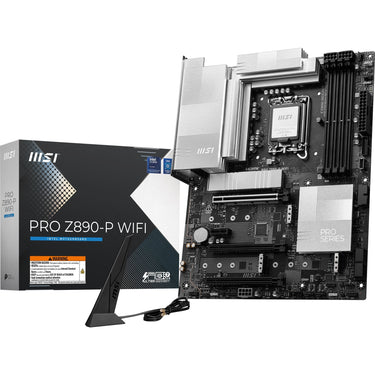 Msi pro z890-p wifi socket 1851 moederbord (zwart zilver, raid, 5gb-lan, wi-fi 7, bt, sound, atx)