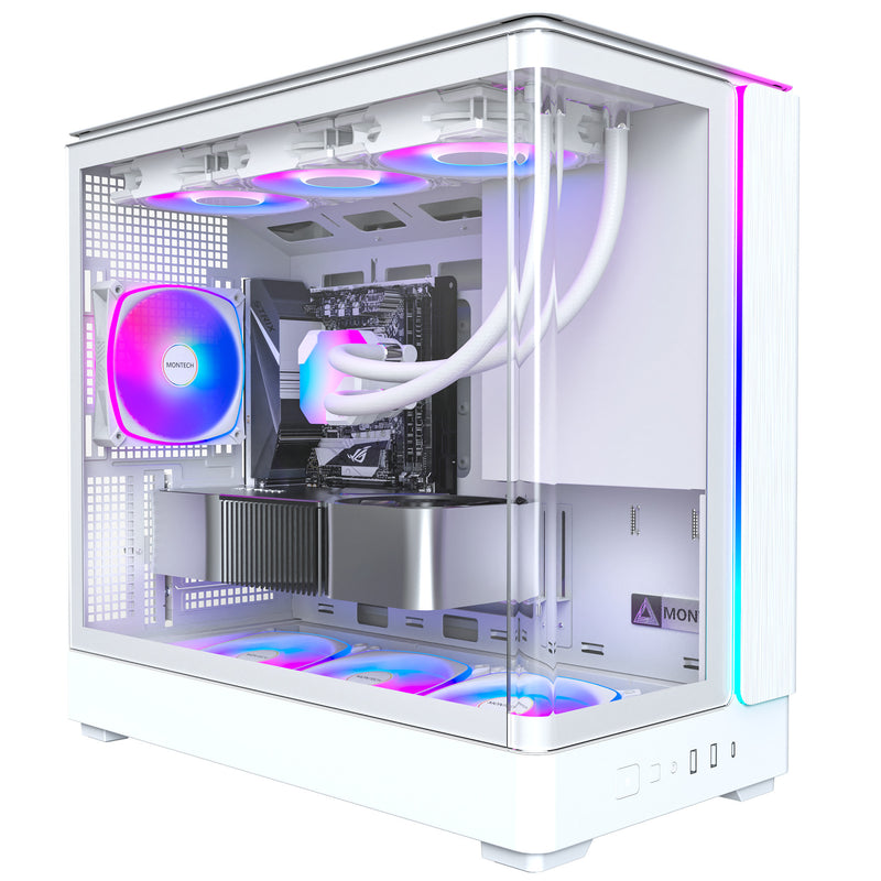 Load image into Gallery viewer, Montech king 15 pro midi tower behuizing (wit | 2x usb-a | 1x usb-c | rgb | window)
