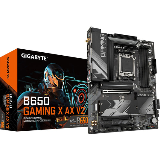Gigabyte b650 gaming x ax v2 socket am5 moederbord (zwart grijs, raid, 2.5 gb-lan, wlan, bt, sound, atx)