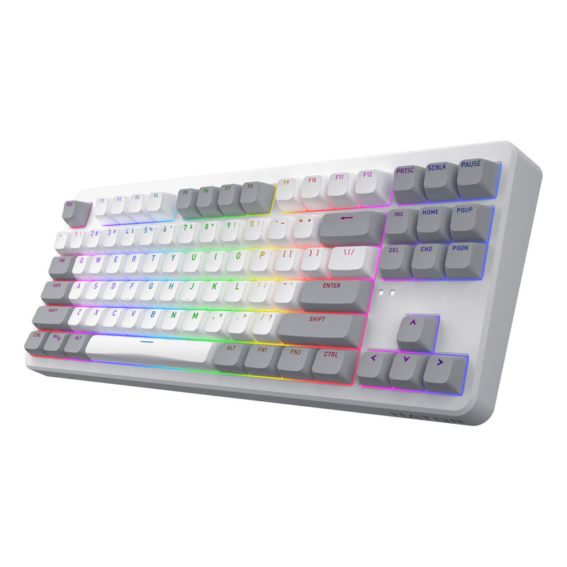 Chargez l'image dans la visionneuse de la galerie, Hator rockfall 3 tkl wireless rgb mechanisch gaming toetsenbord (wit, us lay-out (qwerty), hator aurum orange, 80% (tkl), rgb, pbt keycaps, hotswap, 2.4 ghz bluetooth usb-c)
