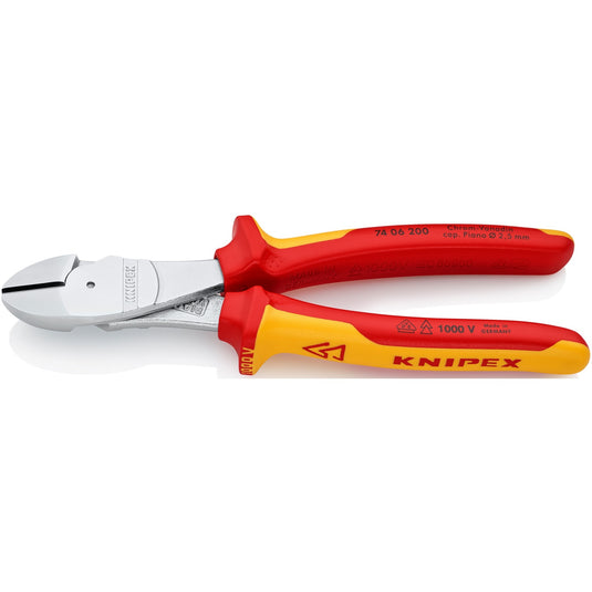Knipex kracht-zijsnijtang verchroomd 200 mm - 7406200