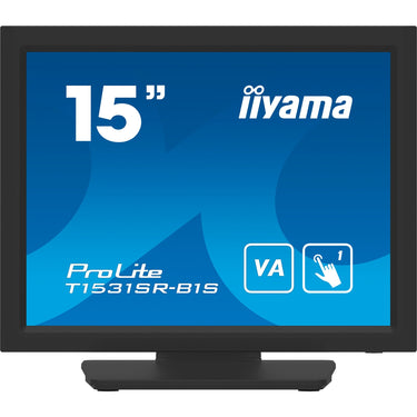 Iiyama prolite t1531sr-b1s 15 touchscreen monitor (zwart (mat), hdmi, displayport, vga)