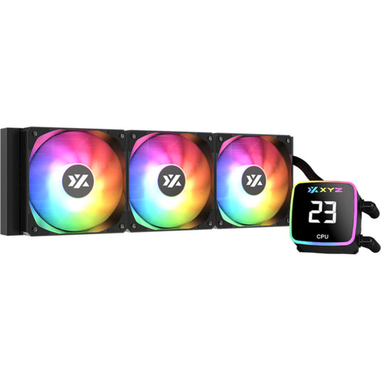 Xyz pc gear aquapulse aio 360 waterkoeling (zwart, argb, pwm)