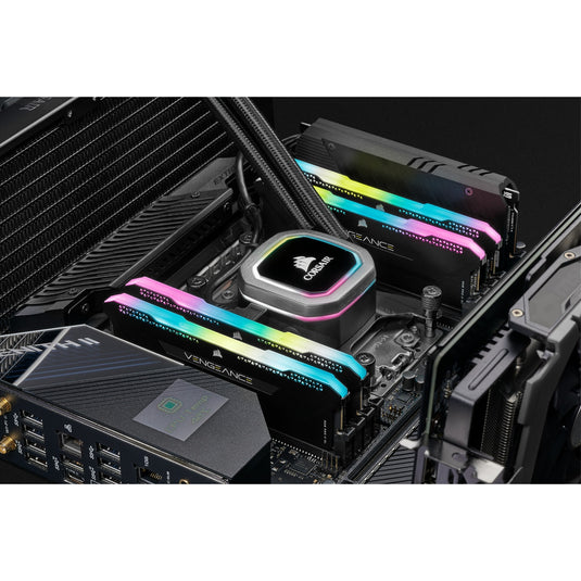 Corsair vengeance rgb pro sl 32 gb ddr4-3200 (2x 16 gb) werkgeheugen (zwart, cmh32gx4m2e3200c16, xmp 2.0)