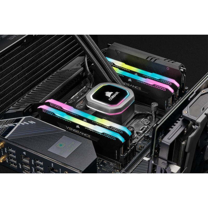 Load image into Gallery viewer, Corsair vengeance rgb pro sl 32 gb ddr4-3200 (2x 16 gb) werkgeheugen (zwart, cmh32gx4m2e3200c16, xmp 2.0)
