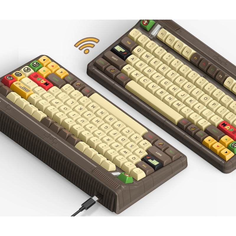 Load image into Gallery viewer, Iqunix og80 happy ape wireless mechanical keyboard, gaming toetsenbord (zwart, us lay-out, ttc holy panda, rgb leds, 80% (tkl), hot-swappable, pbt, 2.4ghz | bluetooth 5.1 | usb-c)
