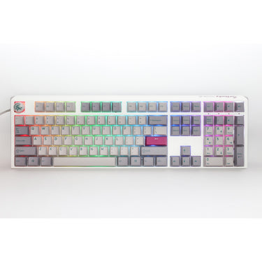 Ducky one 3 mist grey rgb mechanisch toetsenbord (lichtgrijs, us lay-out (qwerty), cherry mx red, 100%, rgb led, double-shot pbt, hot-swappable, quack mechanics)